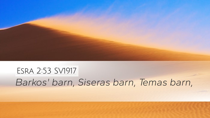 Esra 2:53 SV1917 Bible Verse Image
