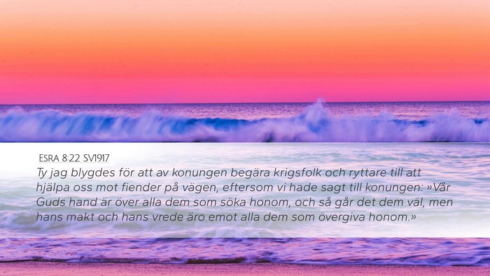 Esra 8:22 SV1917 Bible Verse Image