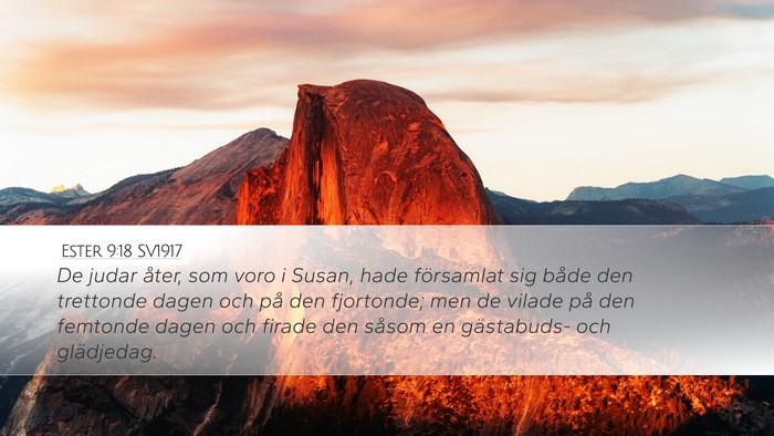 Ester 9:18 SV1917 Bible Verse Image