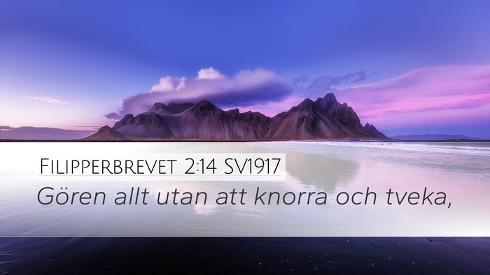 Filipperbrevet 2:14 SV1917 Bible Verse Image