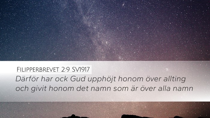 Filipperbrevet 2:9 SV1917 Bible Verse Image