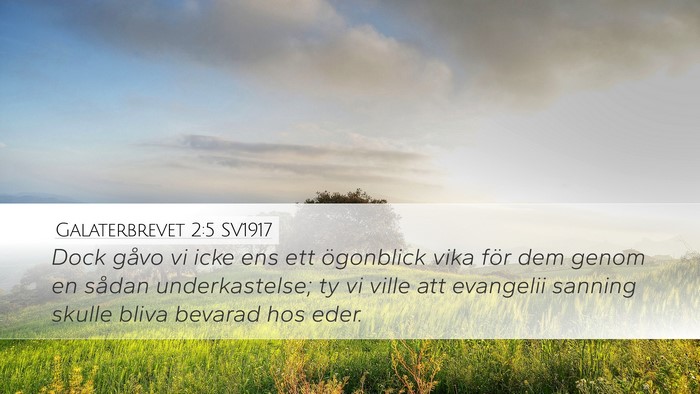 Galaterbrevet 2:5 SV1917 Bible Verse Image