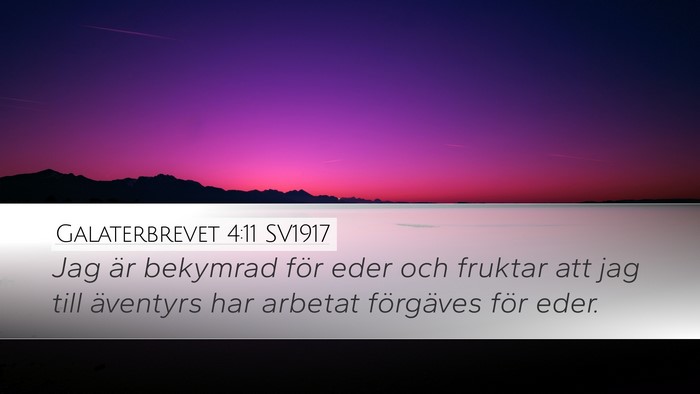 Galaterbrevet 4:11 SV1917 Bible Verse Image
