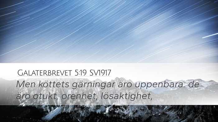 Galaterbrevet 5:19 SV1917 Bible Verse Image