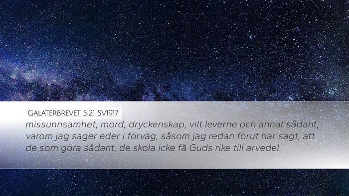Galaterbrevet 5:21 SV1917 Bible Verse Image