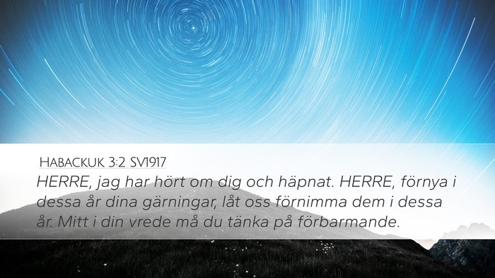 Habackuk 3:2 SV1917 Bible Verse Image