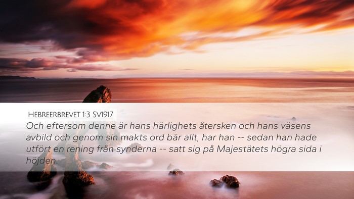 Hebreerbrevet 1:3 SV1917 Bible Verse Image