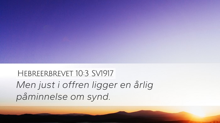 Hebreerbrevet 10:3 SV1917 Bible Verse Image