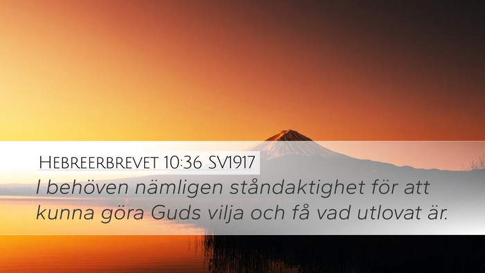 Hebreerbrevet 10:36 SV1917 Bible Verse Image