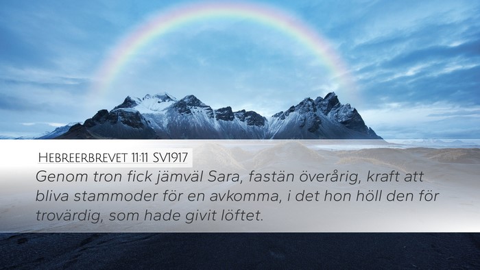 Hebreerbrevet 11:11 SV1917 Bible Verse Image