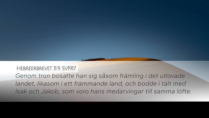 Hebreerbrevet 11:9 SV1917 Bible Verse Image