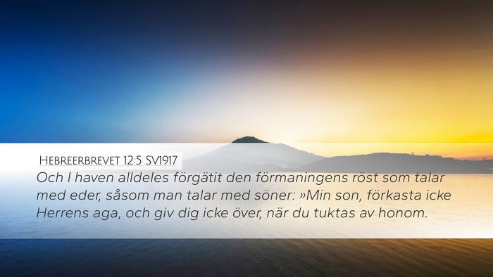 Hebreerbrevet 12:5 SV1917 Bible Verse Image