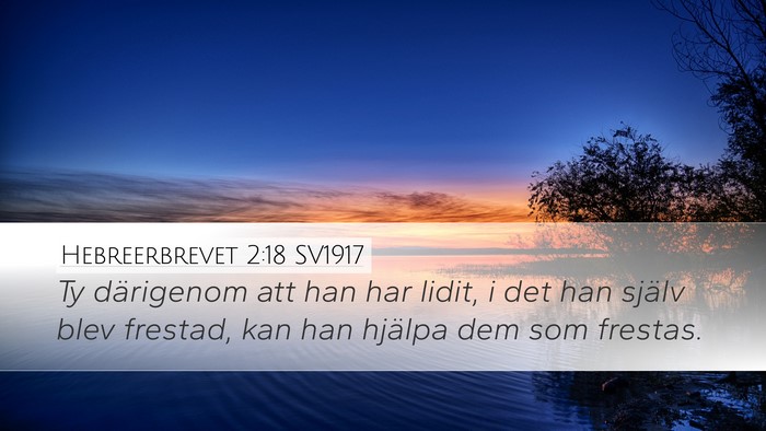 Hebreerbrevet 2:18 SV1917 Bible Verse Image