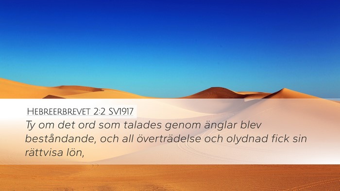 Hebreerbrevet 2:2 SV1917 Bible Verse Image