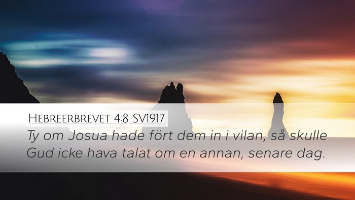Hebreerbrevet 4:8 SV1917 Bible Verse Image