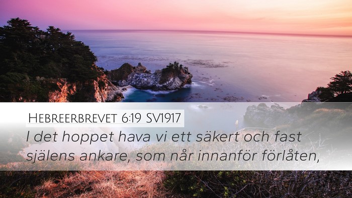 Hebreerbrevet 6:19 SV1917 Bible Verse Image