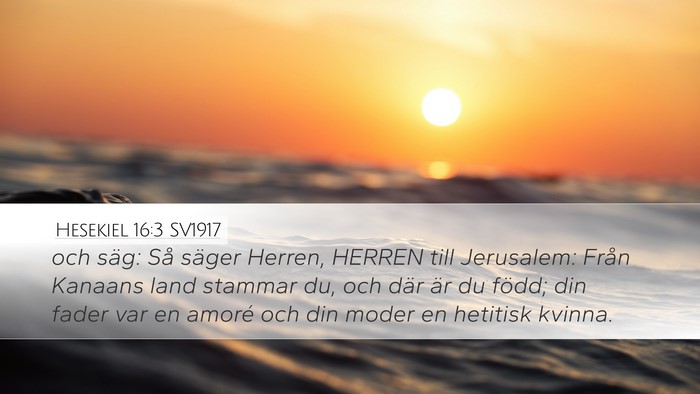 Hesekiel 16:3 SV1917 Bible Verse Image