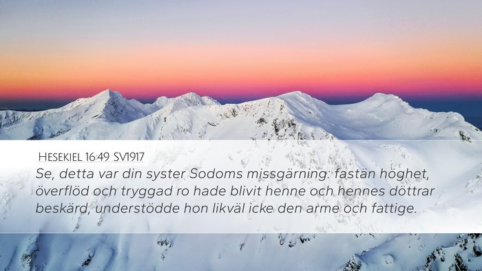 Hesekiel 16:49 SV1917 Bible Verse Image
