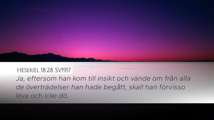 Hesekiel 18:28 SV1917 Bible Verse Image