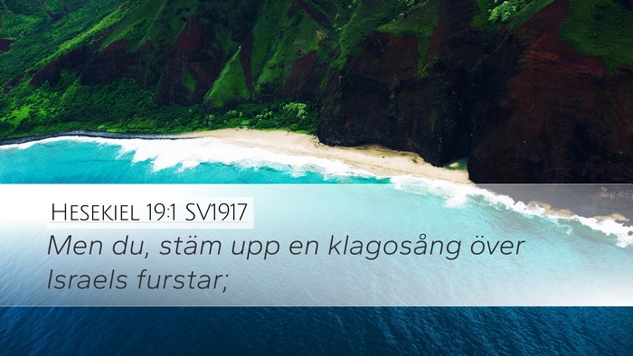 Hesekiel 19:1 SV1917 Desktop Wallpaper - Men du, stäm upp en klagosång över Israels - Desktop Bible Verse Wallpaper