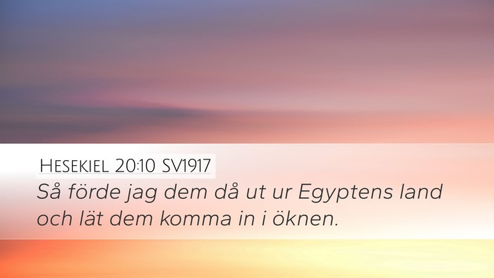 Hesekiel 20:10 SV1917 Bible Verse Image