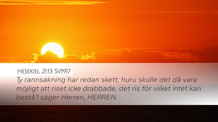 Hesekiel 21:13 SV1917 Bible Verse Image