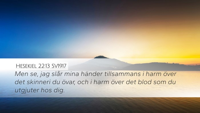 Hesekiel 22:13 SV1917 Bible Verse Image