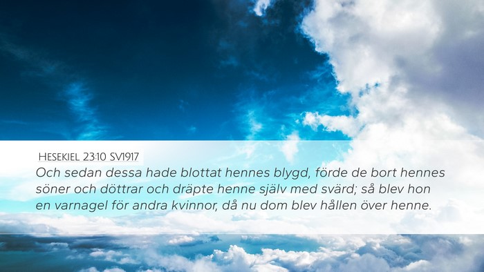 Hesekiel 23:10 SV1917 Bible Verse Image