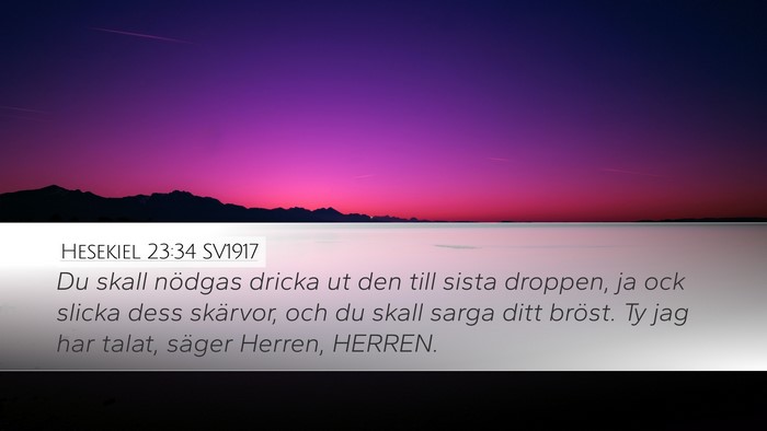 Hesekiel 23:34 SV1917 Desktop Wallpaper - Du skall nödgas dricka ut den till sista - Desktop Bible Verse Wallpaper