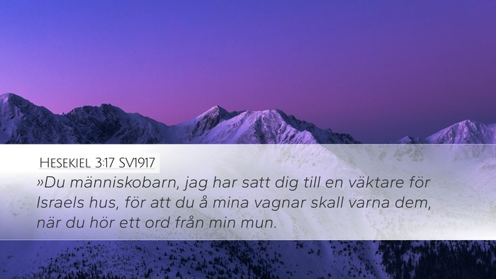 Hesekiel 3:17 SV1917 Bible Verse Image