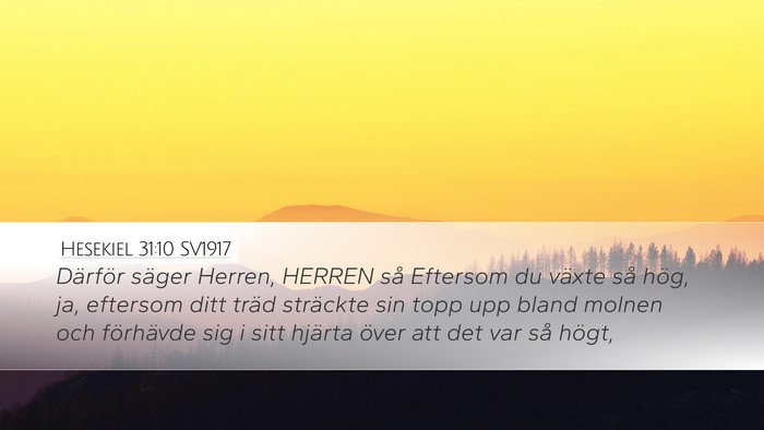 Hesekiel 31:10 SV1917 Bible Verse Image