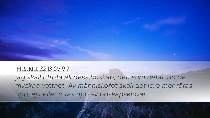 Hesekiel 32:13 SV1917 Bible Verse Image