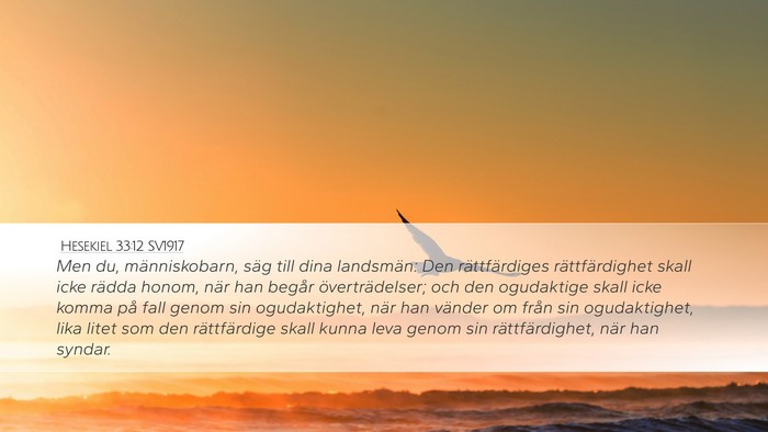 Hesekiel 33:12 SV1917 Bible Verse Image