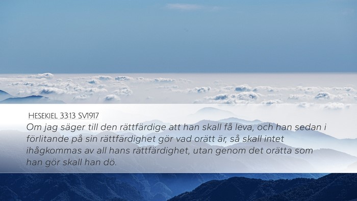Hesekiel 33:13 SV1917 Bible Verse Image