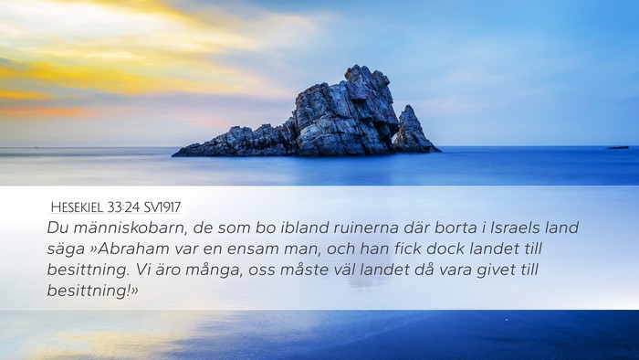 Hesekiel 33:24 SV1917 Bible Verse Image