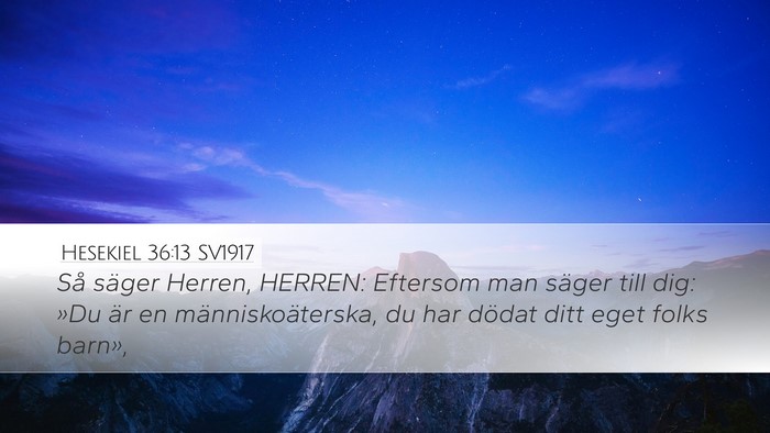 Hesekiel 36:13 SV1917 Bible Verse Image