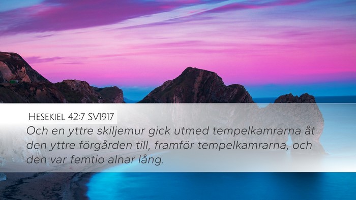 Hesekiel 42:7 SV1917 Bible Verse Image