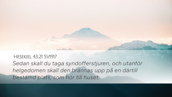 Hesekiel 43:21 SV1917 Desktop Wallpaper - Sedan skall du taga syndofferstjuren, och - Desktop Bible Verse Wallpaper