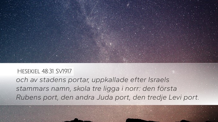 Hesekiel 48:31 SV1917 Bible Verse Image