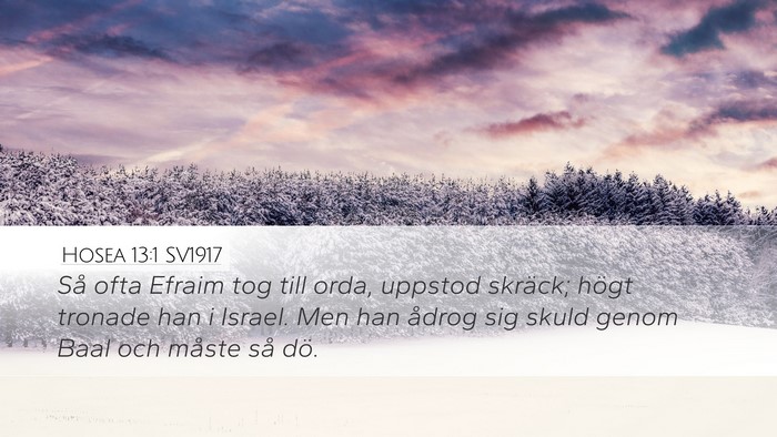 Hosea 13:1 SV1917 Bible Verse Image