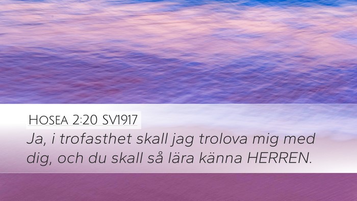 Hosea 2:20 SV1917 Bible Verse Image