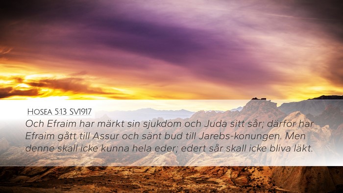 Hosea 5:13 SV1917 Bible Verse Image