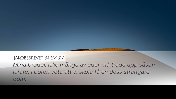 Jakobsbrevet 3:1 SV1917 Bible Verse Image