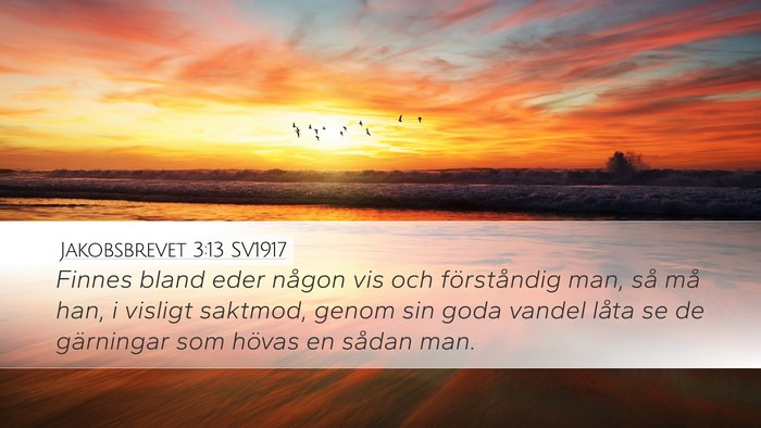 Jakobsbrevet 3:13 SV1917 Bible Verse Image