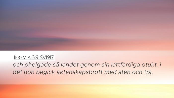 Jeremia 3:9 SV1917 Bible Verse Image