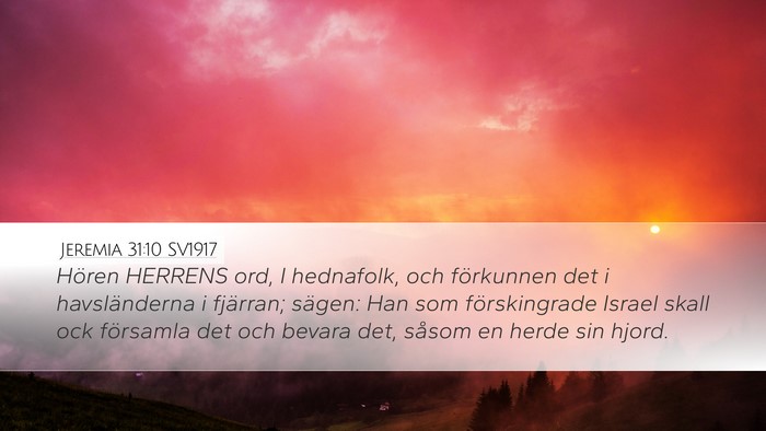 Jeremia 31:10 SV1917 Bible Verse Image