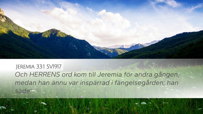Jeremia 33:1 SV1917 Bible Verse Image