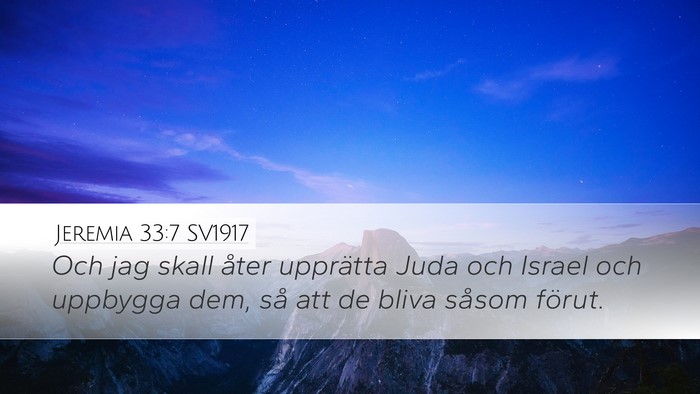 Jeremia 33:7 SV1917 Bible Verse Image