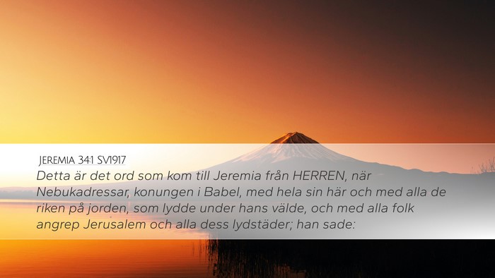 Jeremia 34:1 SV1917 Bible Verse Image