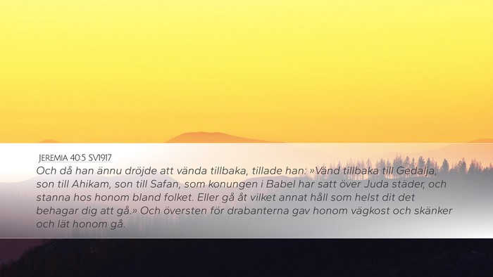 Jeremia 40:5 SV1917 Bible Verse Image